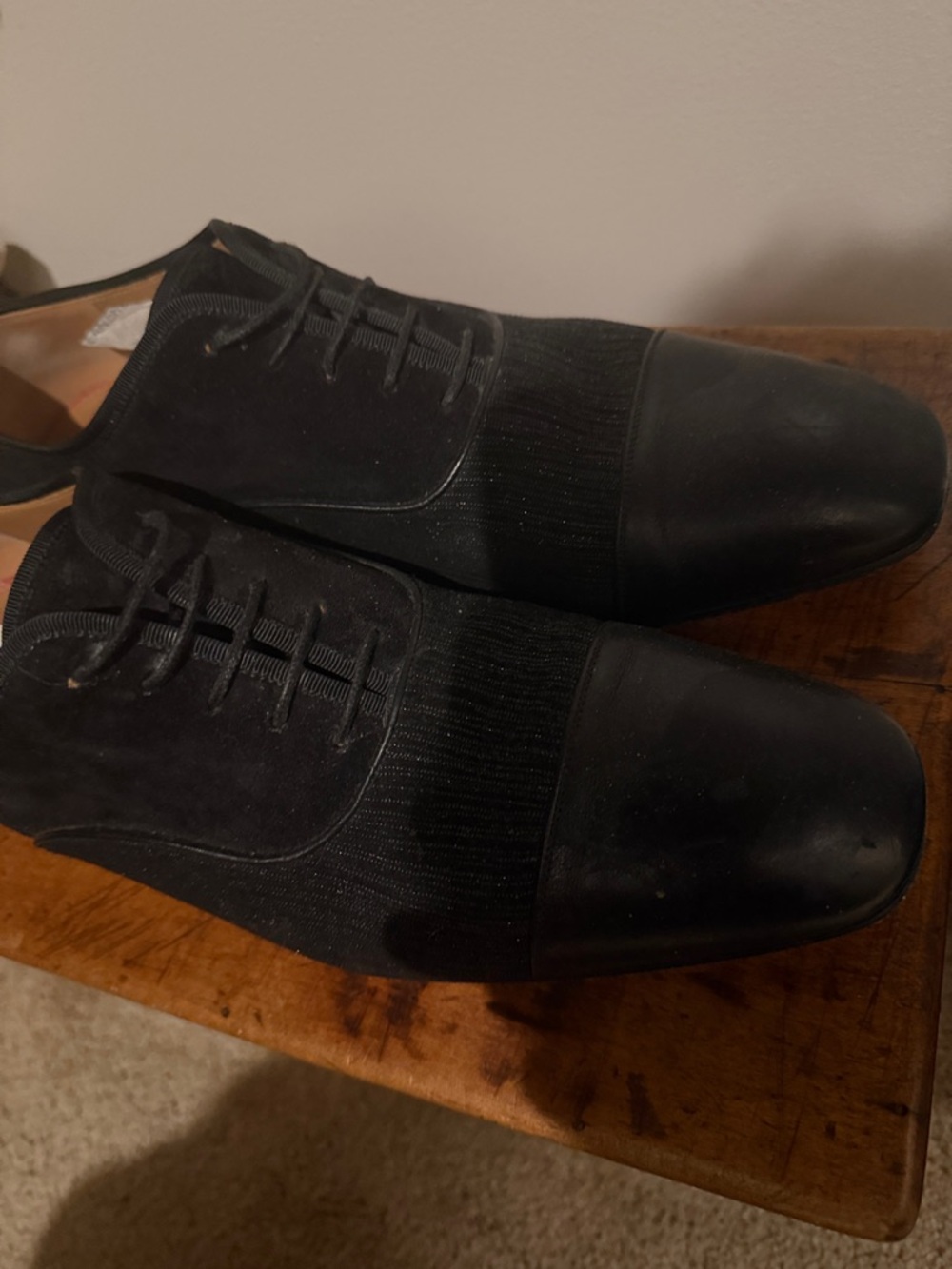 Christian Louboutin Men's Black Cap-Toe Oxford